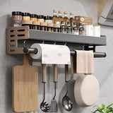 Qfdian Wall-Mounted Kitchen Spice Storage Rack Condiment Rack Multifunctional Household Utensil Rack Kitchen Hanging Organizers