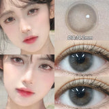 Qfdian  1 Pair Pink Brown Colored Contact Lenses Natural Pupil Lenses Big Eye Cute Makeup Lenses Purple Lenses Korean Style Lens