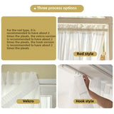 Qfdian  American Ruffled Edge Curtains, Lace French Countryside Style Printed Rose Bedrooms, Ins Style Bay Windows, Screen Curtains,