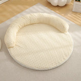 Qfdian  Round Cooling Pet Mat (Dog Beds/Mats) Breathable Ice Silk Mat Non Slip Summer Pad for Dogs Cats Multi Sizes 50-90cm Washable