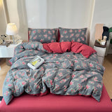 Qfdian  Retro Style Duvet Cover Set New Butterfly Bed Sheet Four Piece Set High Beauty Quilt Sheet Bed Sheet Bedding Set