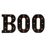 Qfdian  3PCS,Indoor Halloween Decoration,LED Light Letters,"Boo" Letter Lights Halloween Decor Kitchen Tabletop Fireplace Mantel Party