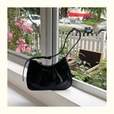 Qfdian Korean Chic Office Lady Shoulder Underarm Bag Elegant Pleated Casual Bags for Women Sweet Y2k Aesthetic Fashion Simple Handbags