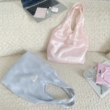 Qfdian  Korean Elegant Y2k Aesthetic Chic Shoulder Handbags Glossy Tender Fairy Underarm Bag Trendy Fashion Casual Women Shopping Bags
