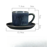 Qfdian  Retro Coarse Pottery Mug Creative Coffee Cups Saucer Set Restaurant Office Home Exquisite Afternoon Latte Ceramics Tea Cups Gift