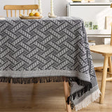 Qfdian  Cotton Linen Tablecloth Rectangular Decorative Protector for Dining Table Coffee Table Dustproof for Home Kitchen Indoor Use