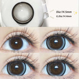 Qfdian  2PCS/Pair 14.5mm Lenses Pearl Series Color Contact Lenses For Big Eyes Beauty Blue Makeup Lens Purple Pupils Cute Lens