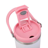 Qfdian  900ML Gradient Straw Thermos Bottle Portable Car Coffee Mug Cup Cold and Hot Stainless Steel Thermal Water Bottle with Handle