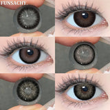 Qfdian  1 Pair Black Series Contact Lenses for Eyes Big Blakc Eyes Softlens Beautiful Pupils Natural Brown Lens Yearly Cosmetic