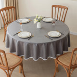 Qfdian  Solid Color Circular Tablecloth Waterproof Oil Proof Dustproof Dining Table Decoration Hotel Restaurant Tablecloth Cover Cloth