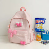 Qfdian Streetwear Travel Backpacks for Women Students Fashion All Match Trendy Schoolbags Sweet Y2k Aesthetic Plaid Kawaii Bow Backpack