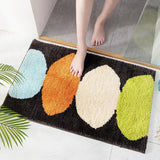 Qfdian  High Quality Bath Mat Simple Style Flocking Bathroom Non-slip Mat Bathroom Door Mat Microfiber Bathroom Carpet