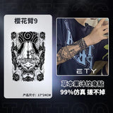 Qfdian Japanese Traditional Half Arm Herbal Juice Temporary Tattoo Stickers Sakura Leaf Lasting Art Fake Tattoo Men Women Faux Tatouage