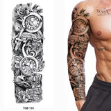 Qfdian  1pcs Waterproof Temporary Tattoo Sticker Dark Skeletons Fish Bird Elegance Aggressiveness Fake Tatto Flash Tatoo for Women Men
