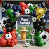 Qfdian  109Pcs Soccer Balloon Garland Kit |   Perfect for Kids' Football Birthday Parties & Game Day Celebrations 🎈