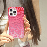 Qfdian  Sparkling Pink Rose Pink Black Gold Leopard Pattern Suitable For iPhone 15 Pro Max Phone Case 16 14 13 Pro Protective Cover