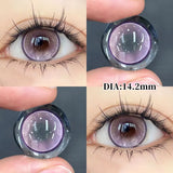Qfdian 2Pcs Kroean New Colored Contact Lenses with Prescription Myopia Degree 0.00- 8.00 Soft Lens Eye Magic Ice Extract
