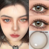 Qfdian 1 Pair High Quality Color Contact Lenses with Diopter Myopia Eyes graduated color Beauty Pupil Makeup Yearly