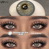 Qfdian  1 Pair Fashion Lenses Colored Contact Lenses for Eyes Beauty Green Eyes Lenses Natural  Brown Lens Grey Lens