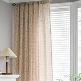 Qfdian Boho Curtains Floral Semi-Blackout Windows Curtains with Tassels Cotton Linen Curtains Panels for Bedroom Living Room, 1 Panel