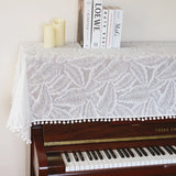 Qfdian  Lace Piano Cover Half & Full Modern Minimalist Dustproof American Style Decorative Cloth Shawl for Upright & Digital Piano Cover
