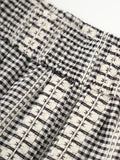 Qfdian  Embroidered Plaid Wide Leg Pants Women's Loose Elastic Waist Casual Trousers Korean Fashion Casual Pocket Straight Pants