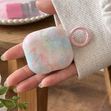 Qfdian  INS Colorful Graffiti Splash-ink Line Case Cover for AirPods 1 2 3 4 Air Pods Pro 2 Wireless Earphone Protective Cases Keyring