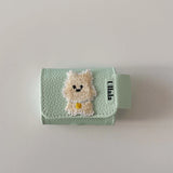 Qfdian Cute cartoon embroidery leather earphone case for apple airpods pro pro2nd 3 pure color summer charing box cover for airpod 1 2