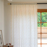 Qfdian Floral Farmhouse Curtains Semi-Blackout Living Room Drapes Cotton Bohemian Window Curtain with Tassel, Rod Pocket, 1 Panel