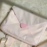 Qfdian  Sweet Heart Fashion Casual Women's Handbags Y2k Aesthetic Chic Shoulder Crossbody Bag Korean Ins Students All Match Laptop Bags