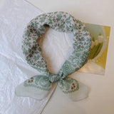 Qfdian  Printed fresh and sweet childlike style small square scarf for women spring and autumn new neck scarf sun protection scarf