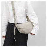 Qfdian Nylon Vintage Women Trendy Shoulder Bag Grunge Fashion Casual All Match Handbags Y2k Aesthetic Simple Office Lady Crossbody Bags