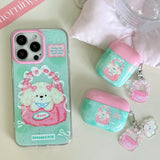Qfdian New Korea Popular Cartoon Cute Funny Pink Dog Cover TPU Case For Airpods Pro 2 Airpods 1 2 3 Pro 3nd Wireless Earphone Case