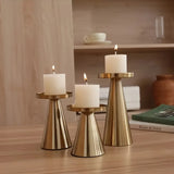 Qfdian  Nordic Metal Candle Holders 3pcs Valentine's Day Wedding Candle Holder Desktop Decoration Christmas Room Decoration Reusable