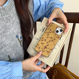 Qfdian Golden glacier ins autume flower fundas for iphone 16promax 13 14pro 16 15 pro max 15promax 13pro 14 shockproof phone case