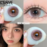 Qfdian 1 Pair New Lenses with Myopia Degree Grade 0.00- 8.00 Pink Blue Grey Beauty Pupilentes Soft Lens Yearly ﻿