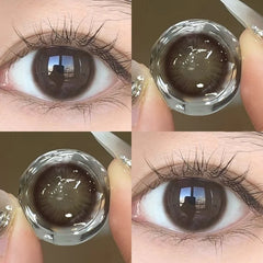 Qfdian 2PCS Brown Black Colored Contact Lenses Myopia degree -0.00 to -8.00 High Quality Beauty Pupil Makeup Lens Fast Shipping