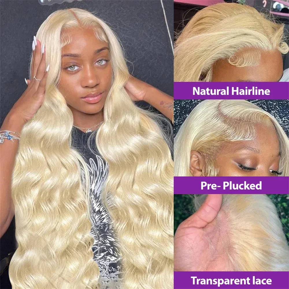 Qfdian 30 38 Inch Honey Blonde 613 HD Lace Frontal Wigs 13x6 Body Wave Human Hair 100% Brazilian 13x4 Lace Front Wig For Black Women