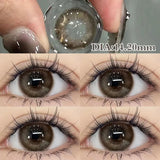 Qfdian 2Pcs Korean Colored Contact  Lenses with Myopia Degree Grade 0.00- 8.00 Blue Green Beauty Pupilentes Soft Lens