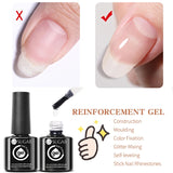 Qfdian 7ml Crystal Jelly Nude Rubber Base Gel Transparent Semi-permanent Varnish UV LED Construction Gel Nail Art Manicure