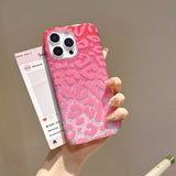 Qfdian  Sparkling Pink Rose Pink Black Gold Leopard Pattern Suitable For iPhone 15 Pro Max Phone Case 16 14 13 Pro Protective Cover