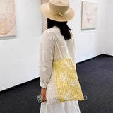 Qfdian  Korean Women Trendy Harajuku Handbags Patchwork Sequined Chic Plaid Embroidery Shoulder Bags Y2k Aesthetic Fashion Underarm Bag
