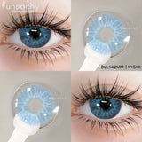 Qfdian 1 pair Colorcon Contact Lenses for Eyes Black Lenses Beautiful Cosmetic Pupil Blue Lenses Big Eyes Contacts Lens Yearly