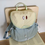 Japanese Letter Embroidery Schoolbags Y2k Aesthetic Student Casual Travel Backpacks Contrast Color Sweet Kawaii Bags for Women