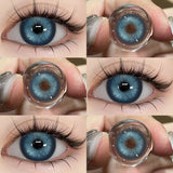 Qfdian 1 Pair Anime Cosplay Colored Contact Lenses for Eyes Red Lenses Halloween Purple Lenses Make Up Beauty Colorful Lenses