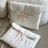 Qfdian  New Ins Balletcore Pink Bow Quilted Laptop and Tablet Bag Storage Bag Cute Gift for Girls
