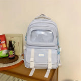 Qfdian Transparent Casual Students Schoolbags Y2k Aesthetic Preppy Chic Women Backpacks Korean Vintage All Match Ita Bags High-capacity