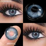 Qfdian  1 Pair Natural Color Contact Lenses for Eyes Brown Lenses Colorcont Korean Lens Yearly Beauty Gray Pupils Eye Contacts