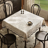 Qfdian  Printed Rectangle Tablecloth Cotton Linen Waterproof Heat-resistant Dining Table Cover Mat Outdoor Picnic Party Table Decoration