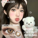 Qfdian  1 Pair Colored Contact Lenses for Eyes Natural Brown Gray Eye Contacts Yearly Cosmetics Pupils Blue Lens Green Contacts